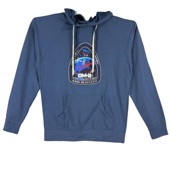 NASA Men's SpaceX DM-2 Navy Hoodie Sweatshirt By H3Sportgear Size Large NWT - Picture 2 of 8